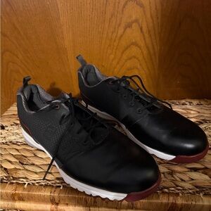 Men's foot joy 54098 Black Athletic Golf Shoes with Burgundy Accents